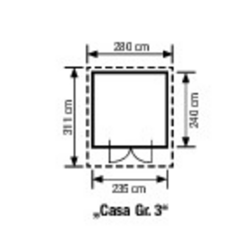 WEKA Gartenhaus »Casa Gr. 3«, Holz, Bx...