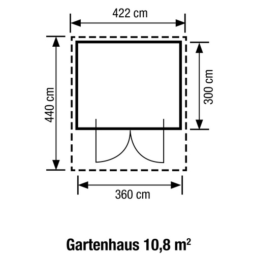 WOLFF FINNHAUS Gartenhaus, BxT: 422 x 44...