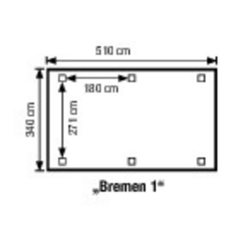 Mr. GARDENER Einzelcarport »Bremen 1«, Außenmaß BxT: 340 x 510 cm, braun, Holzart: Kiefer