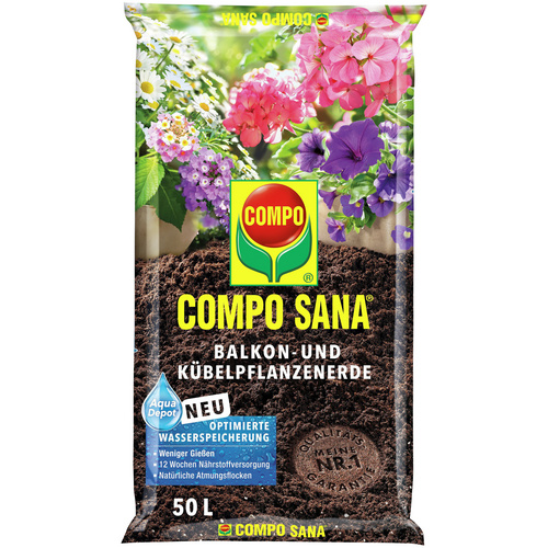 COMPO Balkon- und Kübelpflanzenerde »COMPO SANA®«, für Balkon und Kübelpflanzen - braun