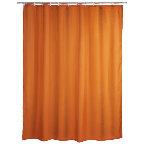 Wenko Anti-Schimmel Duschvorhang Uni Orange 180 x 200 cm, waschbar