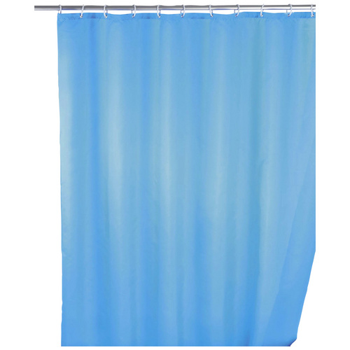 Wenko Anti-Schimmel Duschvorhang Uni Light Blue 180 x 200 cm, waschbar