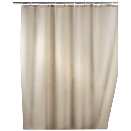 Wenko Anti-Schimmel Duschvorhang Uni Beige 180 x 200 cm, waschbar