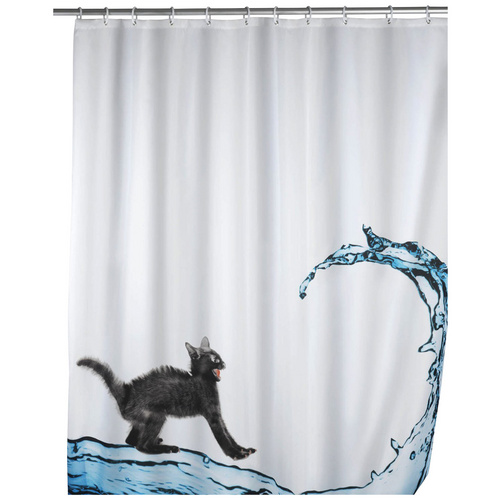 Wenko Anti-Schimmel Duschvorhang Cat 180 x 200 cm, waschbar
