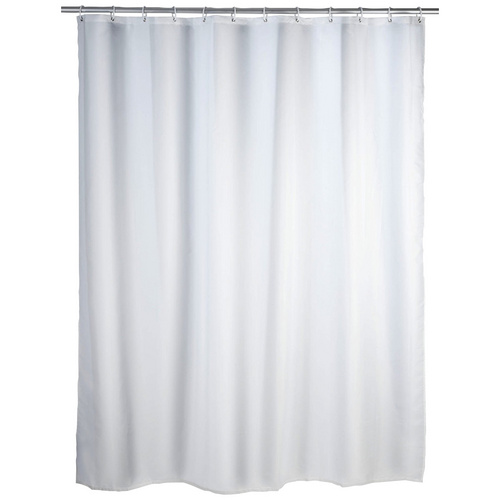 Wenko Duschvorhang Uni Weiß 180 x 200 cm, waschbar