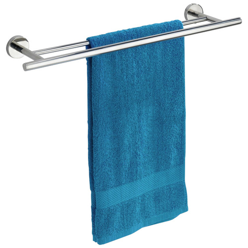 Thumbnail - WENKO Badetuchstange »Duo Bosio«, Edelstahl, Edelstahlfarben - silberfarben