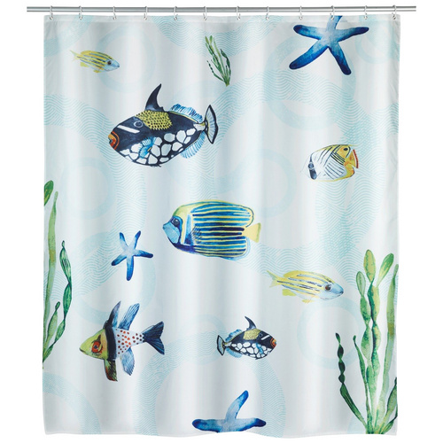 WENKO Duschvorhang Aquaria Breite 180 cm, Höhe 200 cm, Polyester, waschbar