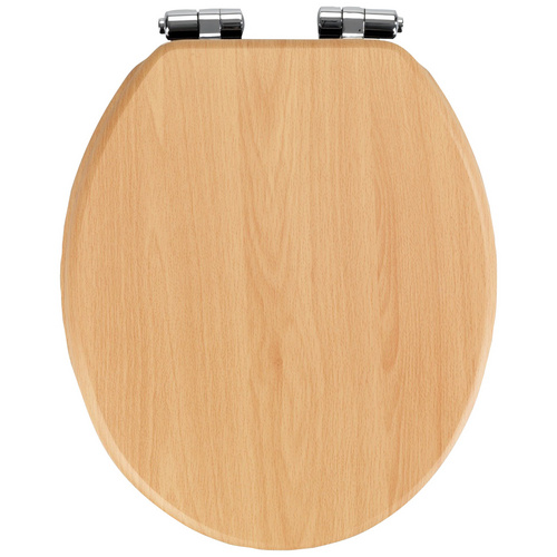 WENKO WC-Sitz »Buche Natur«, MDF, oval, mit Softclose-Funktion - beige
