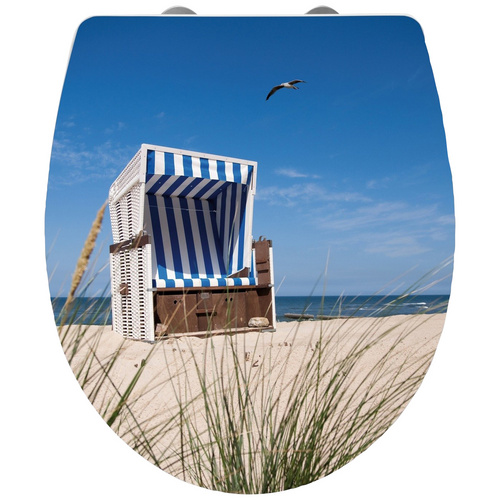WC-Sitz Strandkorb, Duroplast, oval mit Softclose-Funktion
