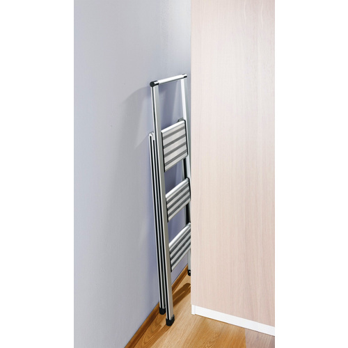 Thumbnail - WENKO Klapptrittleiter, 3-stufig, silberfarben matt, Aluminium