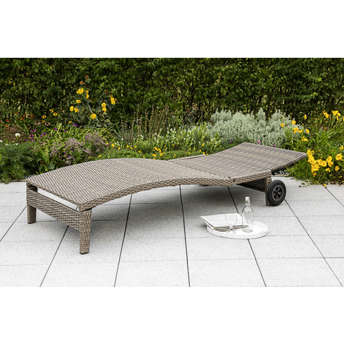 MERXX Gartenliege Andalusia, Alu/Kunststoffgeflecht, inkl. Auflage