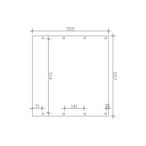 SKANHOLZ Carport »Friesland«, BxT: 557...