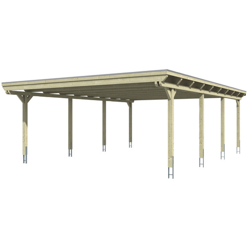 SKANHOLZ Carport »Emsland«, BxT: 613 x 846 cm, Firsthöhe: 248 cm, farbbehandelt - weiss