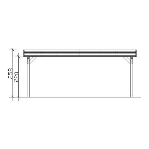 SKANHOLZ Carport »Spessart«, BxT: 611 x 846 cm, Firsthöhe: 258 cm, farbbehandelt – grau