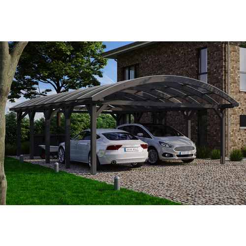 Thumbnail - SKANHOLZ Carport »Franken«, BxT: 635 x 969 cm, Firsthöhe: 325 cm, farbbehandelt - grau
