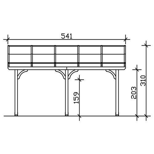 SKANHOLZ Terrassenüberdachung »Venezia«, Breite: 541 cm, Dach: Polycarbonat (PC), weiß - weiss