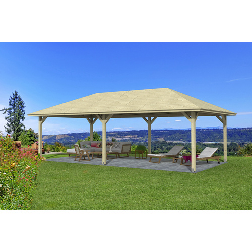 Thumbnail - SKANHOLZ Pavillon »Orleans 3«, Zeltdach, viereckig, BxHxT: 504 x 344 x 916 cm - beige