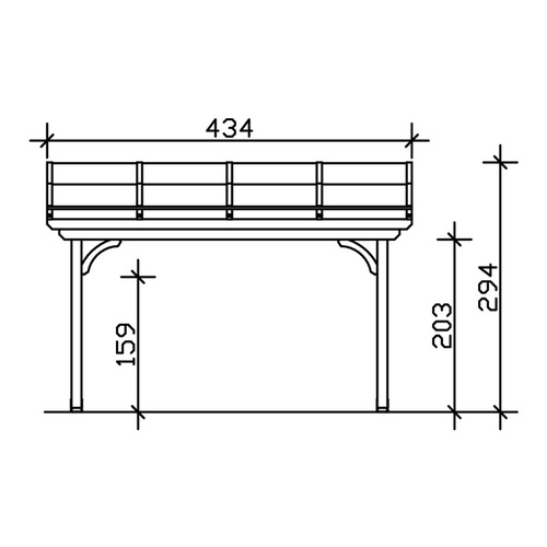 SKANHOLZ Terrassenüberdachung »Verona«, Breite: 434 cm, Dach: Polycarbonat (PC), schiefergrau