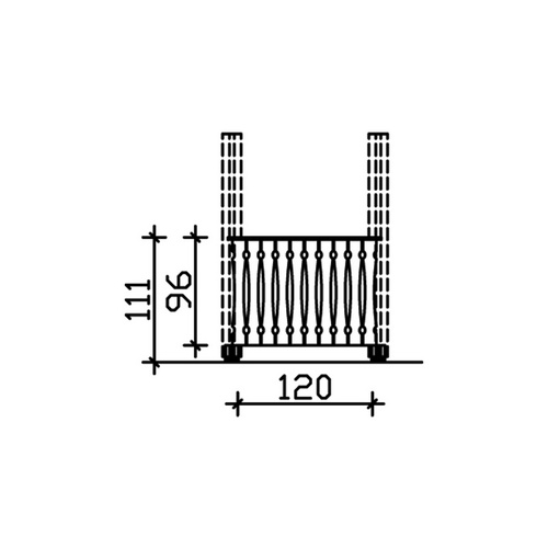 SKANHOLZ Brüstung, B x H: 78,5  x 96  c...