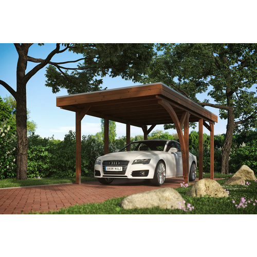 Thumbnail - SKANHOLZ Carport »Friesland Set 5«, BxT: 314 x 555 cm, Firsthöhe: 241 cm, farbbehandelt - braun
