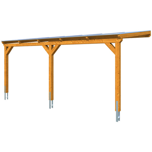 SKANHOLZ Carport »Vogtland«, BxT: 300 x 541 cm, Firsthöhe: 262 cm, farbbehandelt - braun