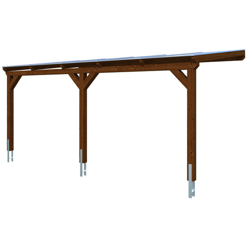 SKANHOLZ Carport »Vogtland«, BxT: 300 x 541 cm, Firsthöhe: 262 cm, farbbehandelt - braun