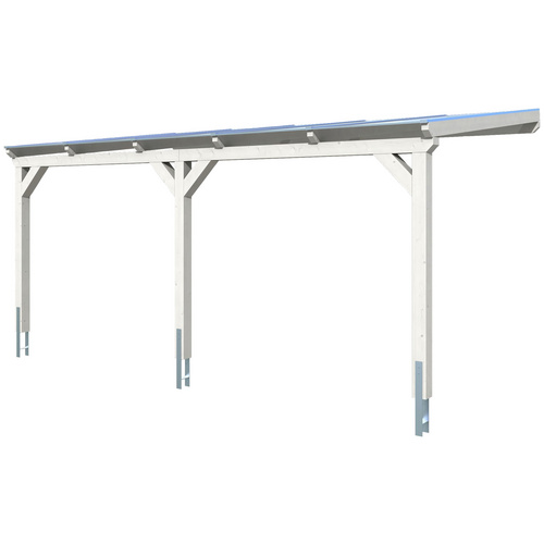 SKANHOLZ Carport »Vogtland«, BxT: 300 x 541 cm, Firsthöhe: 262 cm, farbbehandelt - weiss