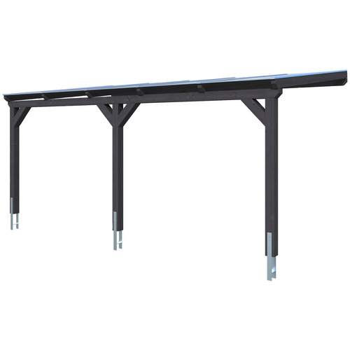 SKANHOLZ Carport »Vogtland«, BxT: 300 x 541 cm, Firsthöhe: 262 cm, farbbehandelt - grau