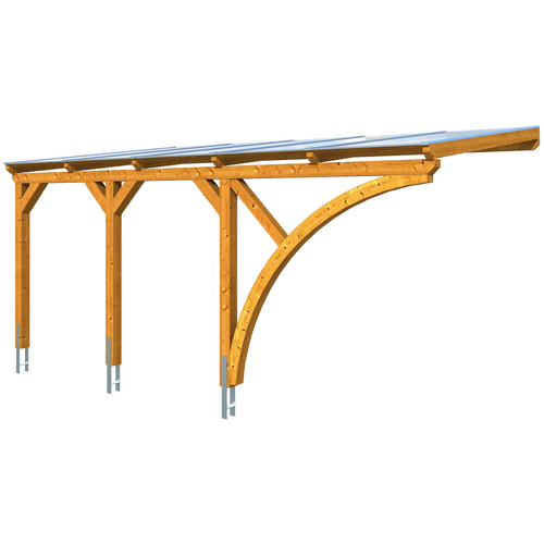 SKANHOLZ Carport »Eifel«, BxT: 300 x 541 cm, Firsthöhe: 262 cm, farbbehandelt – braun