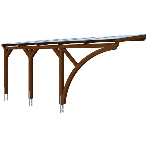 SKANHOLZ Carport »Eifel«, BxT: 300 x 541 cm, Firsthöhe: 262 cm, farbbehandelt – braun