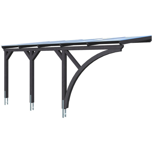 SKANHOLZ Carport »Eifel«, BxT: 300 x 541 cm, Firsthöhe: 262 cm, farbbehandelt - grau