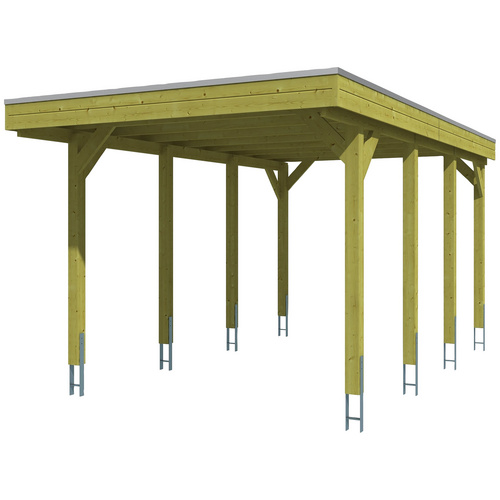 SKANHOLZ Carport »Friesland«, BxT: 314 x 555 cm, Firsthöhe: 241 cm, imprägniert – gruen