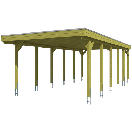 SKANHOLZ Carport »Friesland«, BxT: 397 x 860 cm, Firsthöhe: 241 cm, imprägniert – gruen