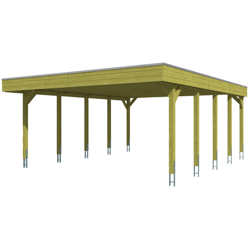 SKANHOLZ Carport »Friesland«, BxT: 557 x 708 cm, Firsthöhe: 254 cm, imprägniert – gruen