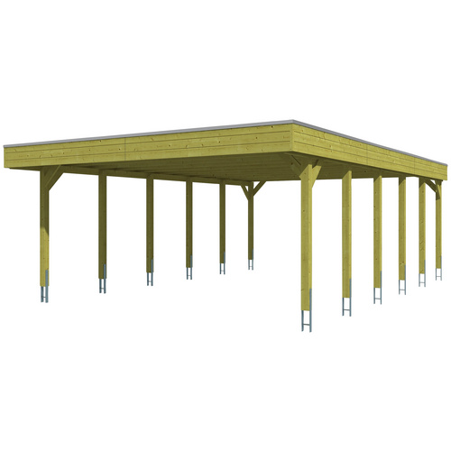 SKANHOLZ Carport »Friesland«, BxT: 557 x 860 cm, Firsthöhe: 254 cm, imprägniert – gruen