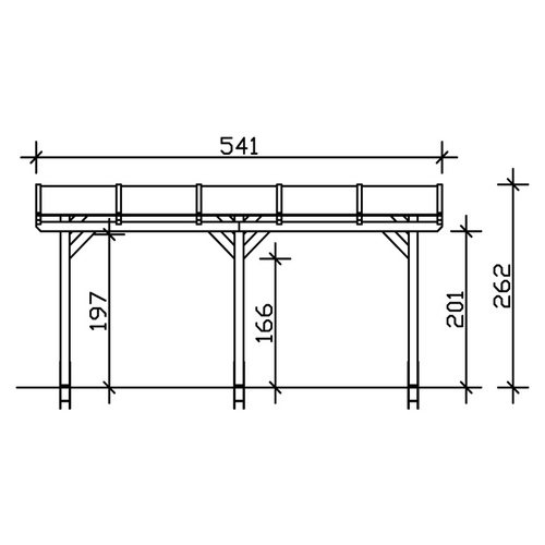 SKANHOLZ Terrassenüberdachung »Siena«, Breite: 541 cm, Dach: Polycarbonat (PC), weiß - weiss