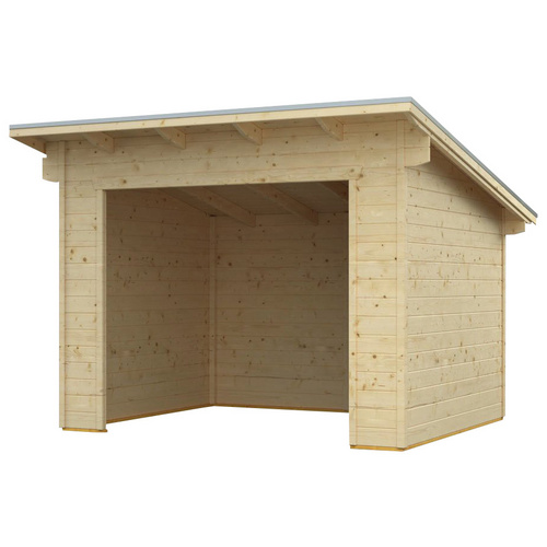 SKANHOLZ Ferienhaus »Ole«, Holz, BxHxT: 340 x 249,5 x 250 cm (Außenmaße inkl. Dachüberstand) - beige |  Fichte  |  7,5 m²