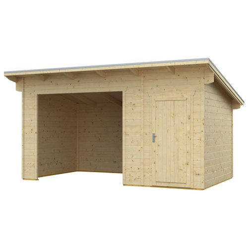 SKANHOLZ Ferienhaus »Knut«, Holz, BxHxT: 470 x 250 x 250 cm (Außenmaße inkl. Dachüberstand) - beige |  Holz  |  10,75 m²