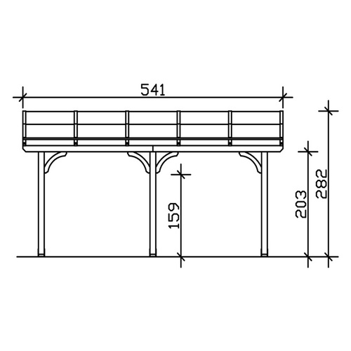 SKANHOLZ Terrassenüberdachung »Venezia«, Breite: 541 cm, Dach: Polycarbonat (PC), schiefergrau