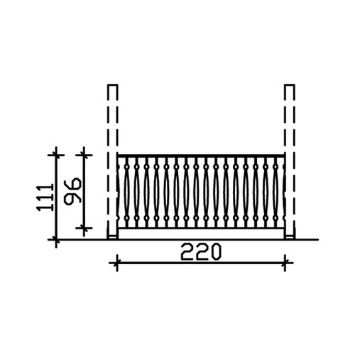 SKANHOLZ Brüstung, B x H: 78,5  x 96  c...