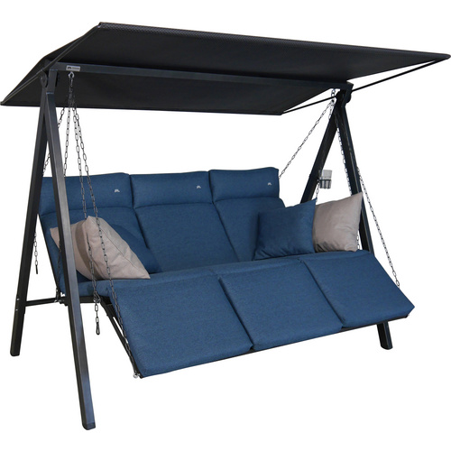 ANGERER FREIZEITMÖBEL Hollywoodschaukel Lounge, 3-Sitzer, blau, inkl. Auflagen