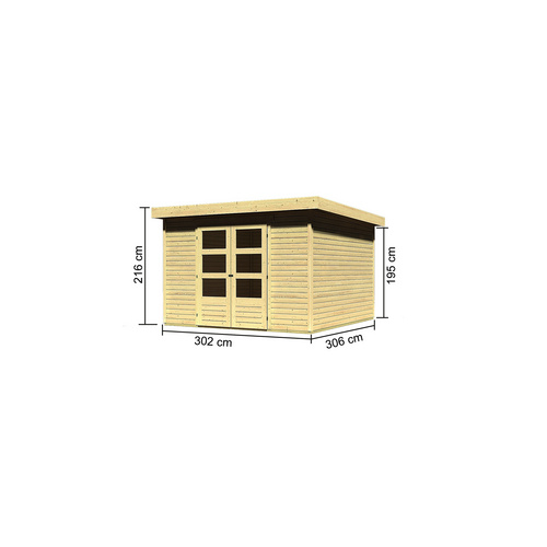 KARIBU Gartenhaus, BxT: 334 x 331 cm (Au...