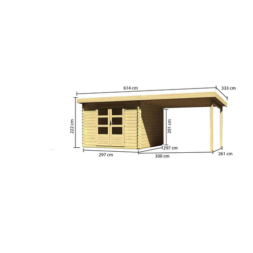 KARIBU Gartenhaus, BxT: 614.5 x 333 cm (...