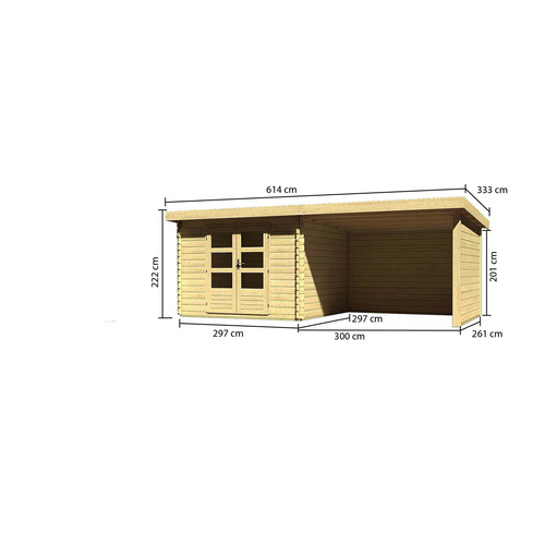 KARIBU Gartenhaus, BxT: 614.5 x 333 cm (...