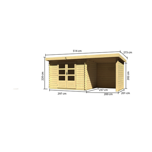 KARIBU Gartenhaus, BxT: 514.5 x 273 cm (...