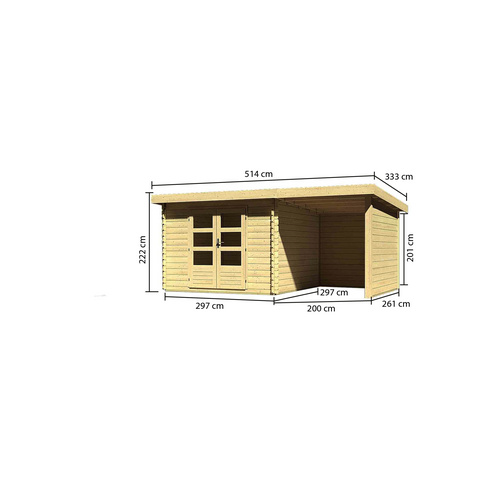 KARIBU Gartenhaus, BxT: 514.5 x 333 cm (...