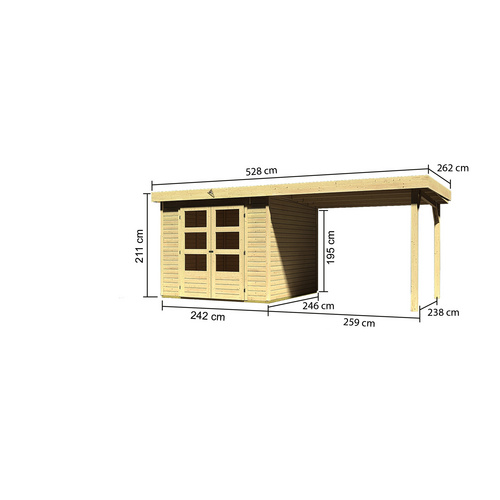 KARIBU Gartenhaus, BxT: 528.5 x 262 cm (...