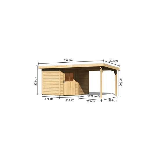 KARIBU Gartenhaus, BxT: 552 x 303 cm (Au...