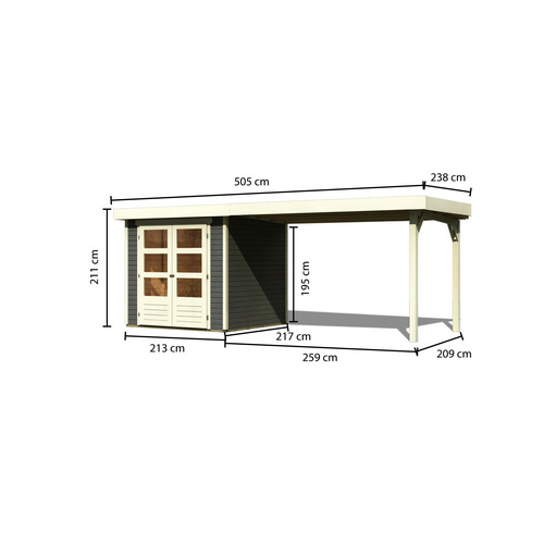 KARIBU Gartenhaus, BxT: 504.5 x 238 cm (...