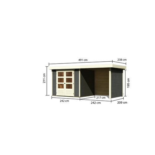 KARIBU Gartenhaus, BxT: 491 x 238 cm (Au...